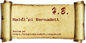 Halápi Bernadett névjegykártya