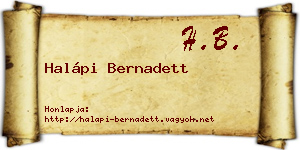 Halápi Bernadett névjegykártya